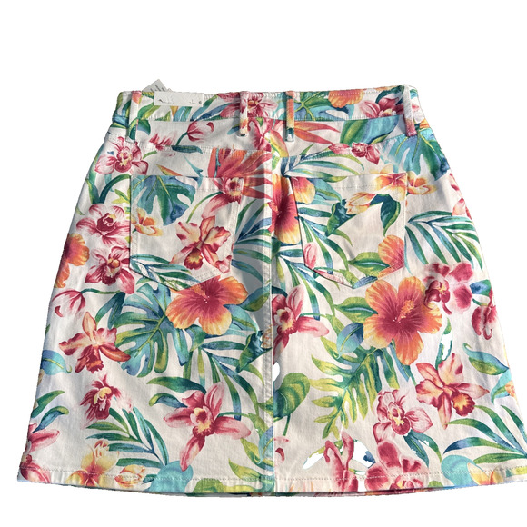 Tommy Bahama Boracay Beach Royal Botanic Skirt Sz 6 White Floral Tropical NWT - Picture 7 of 12